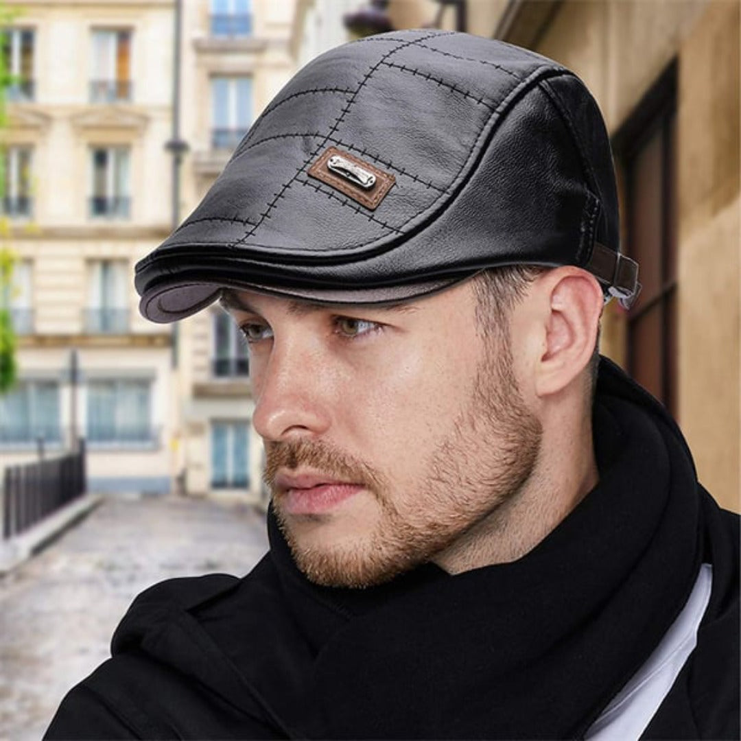 EasyCap™ | Heren leren cap (Tijdelijk 20% korting)