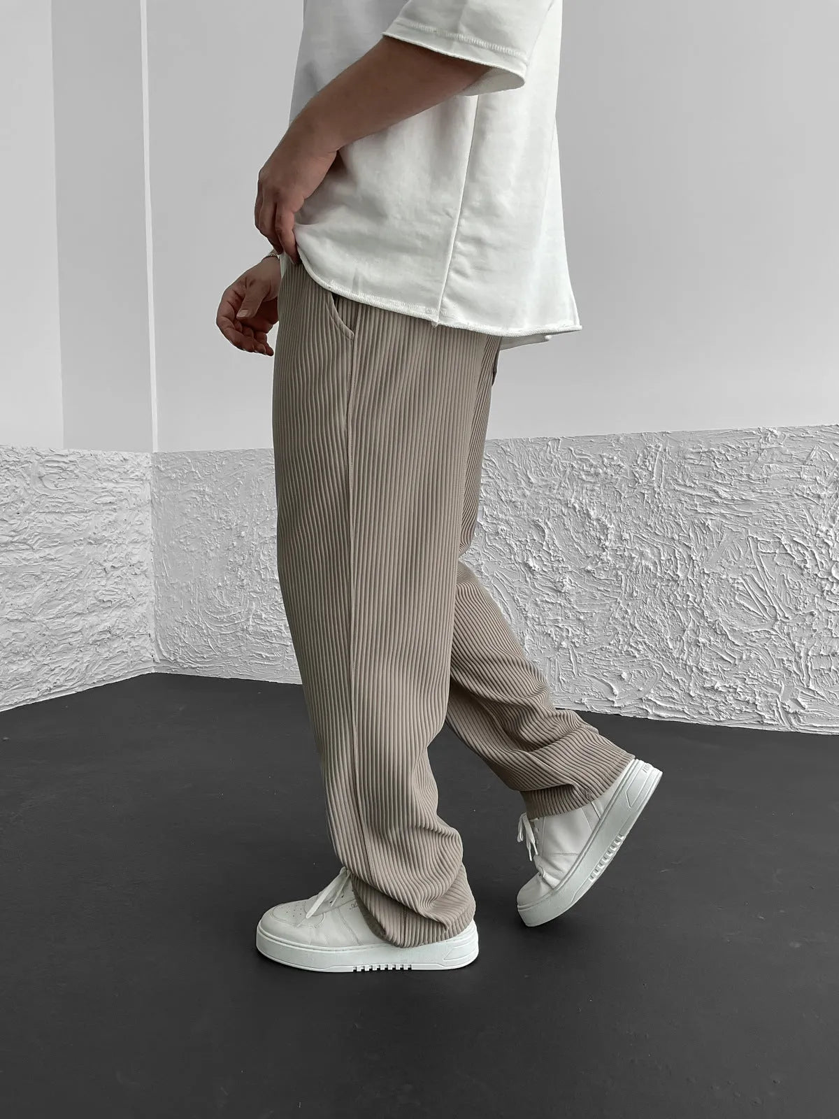 Ribbed Relaxed Fit Broek | 30% Lente Korting