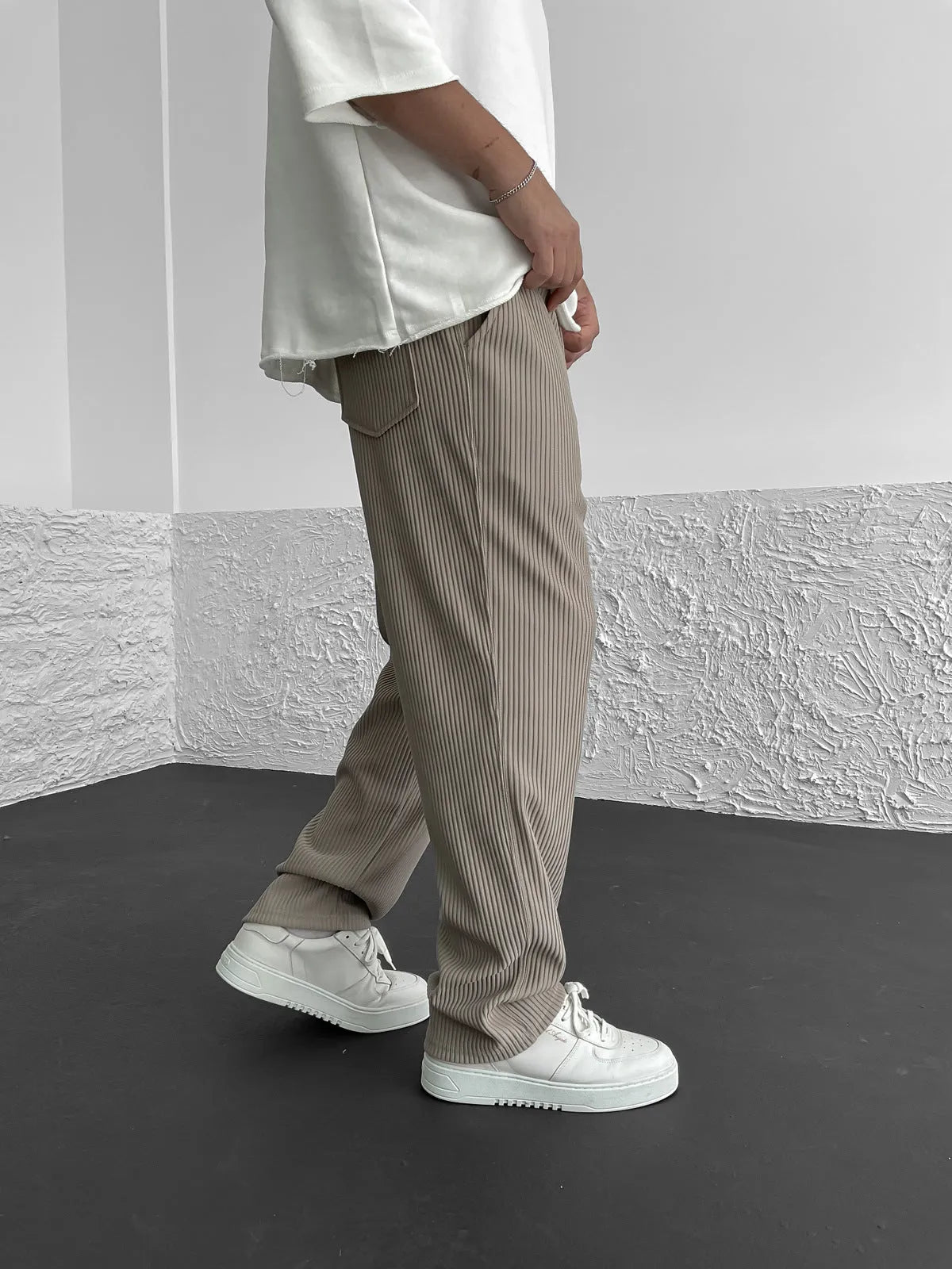 Ribbed Relaxed Fit Broek | 30% Lente Korting