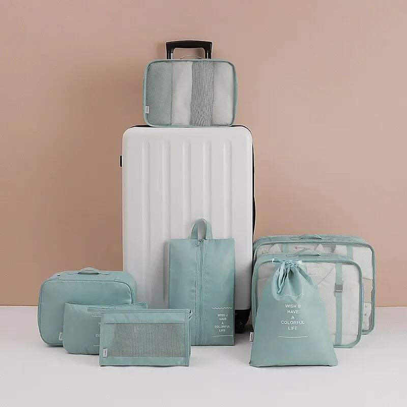 8-delige Waterdichte Reistasjes Set | 30% Vakantie Korting