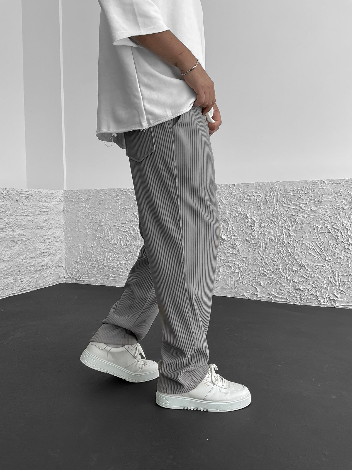 Ribbed Relaxed Fit Broek | 30% Lente Korting