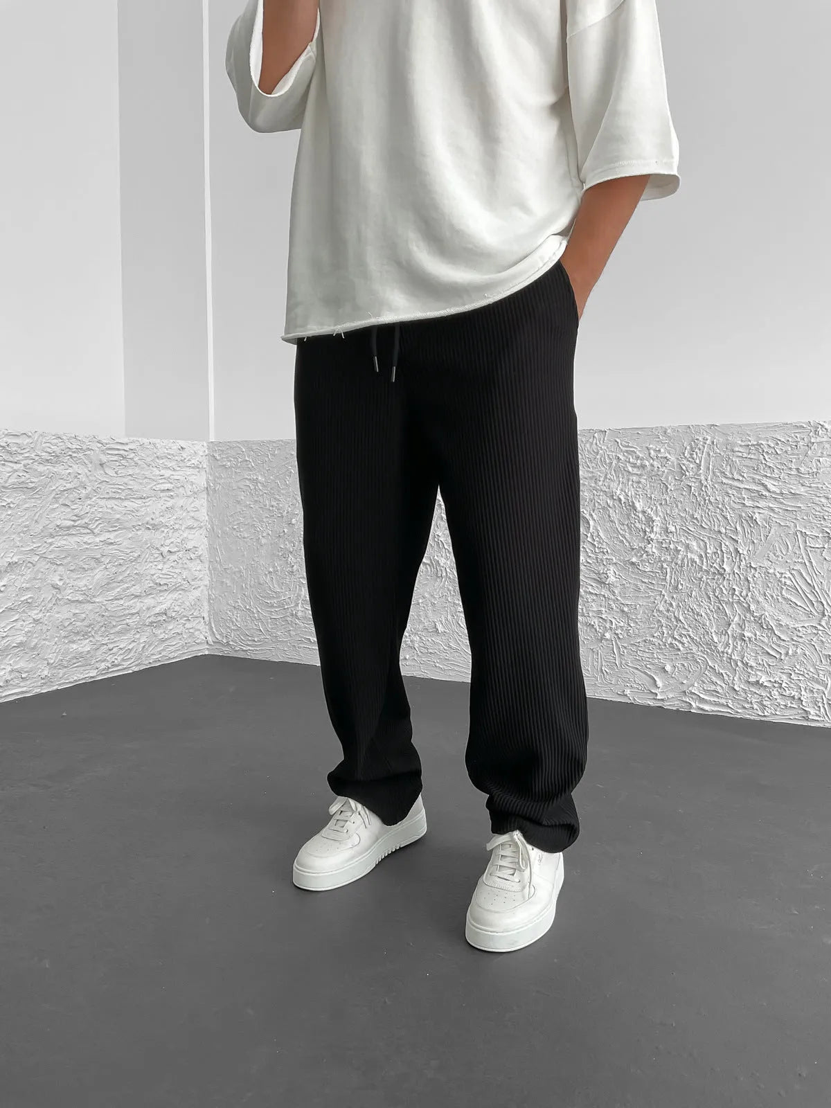 Ribbed Relaxed Fit Broek | 30% Lente Korting