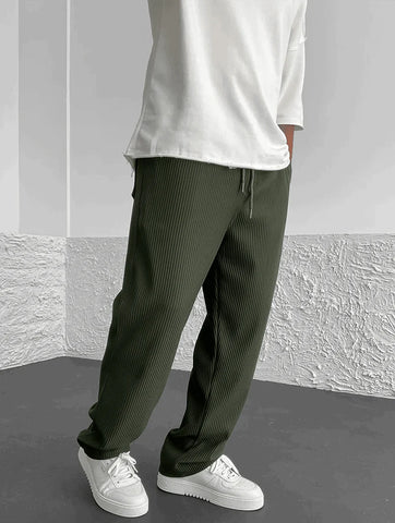 Ribbed Relaxed Fit Broek | 30% Lente Korting