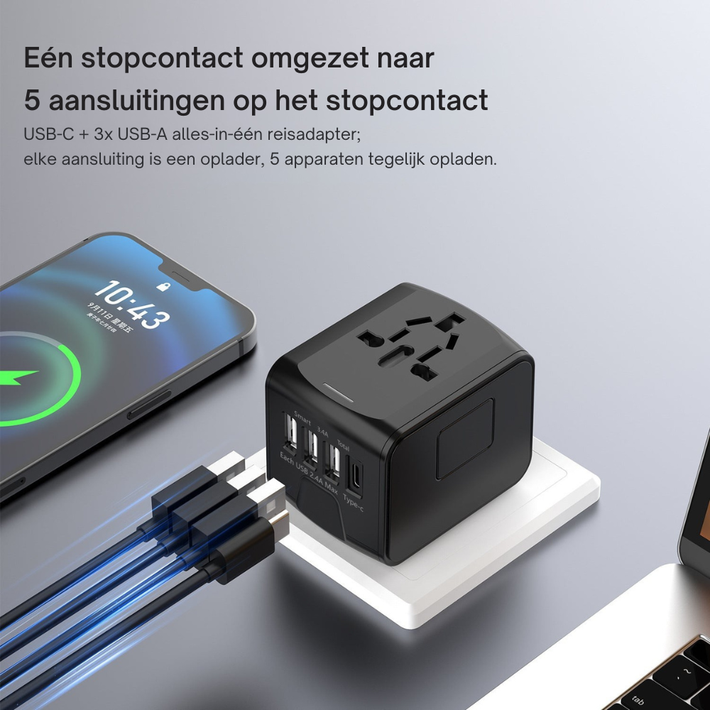 Universele Reis Adapter | 1+1 Gratis