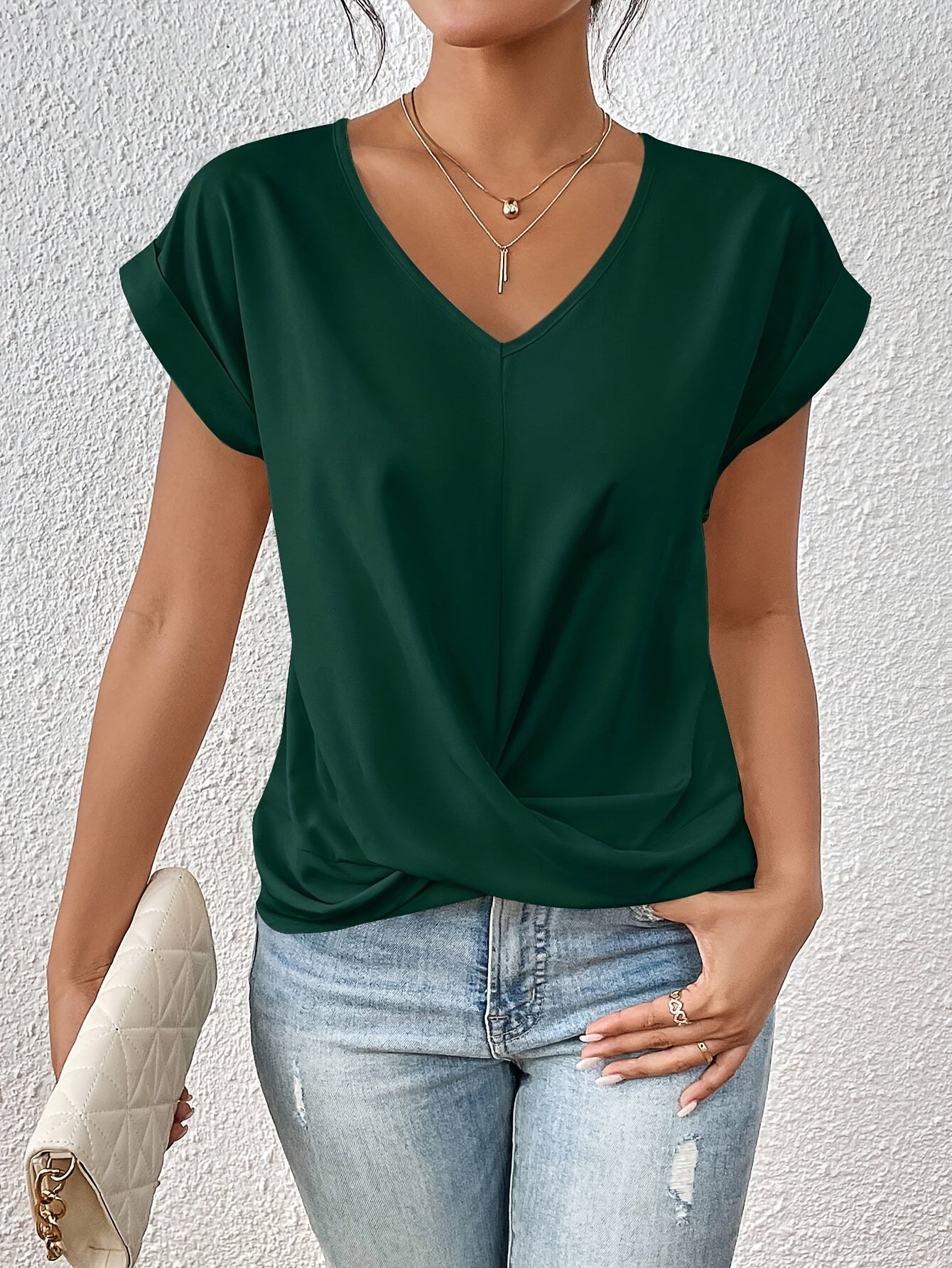 Eloïse™ | T-shirt Hartvormige Halslijn Casual