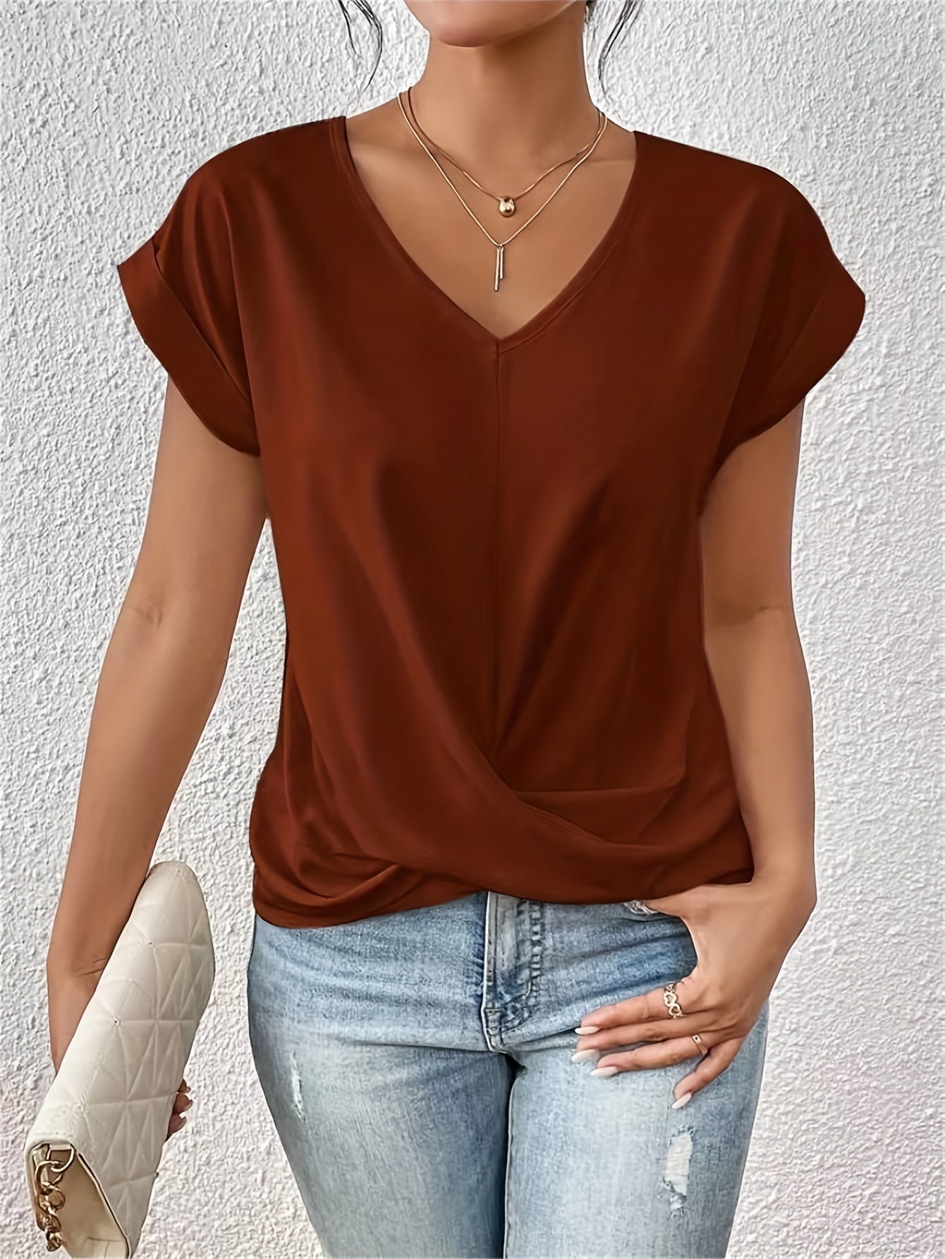 Eloïse™ | T-shirt Hartvormige Halslijn Casual