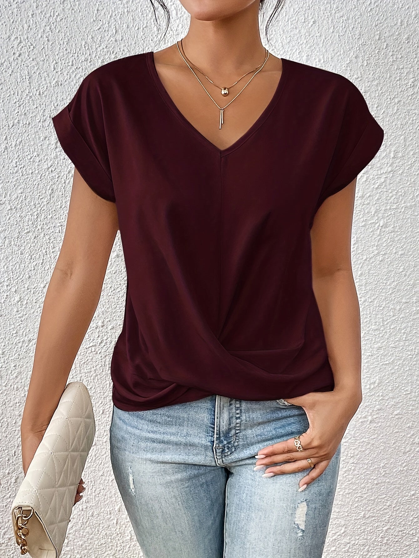 Eloïse™ | T-shirt Hartvormige Halslijn Casual