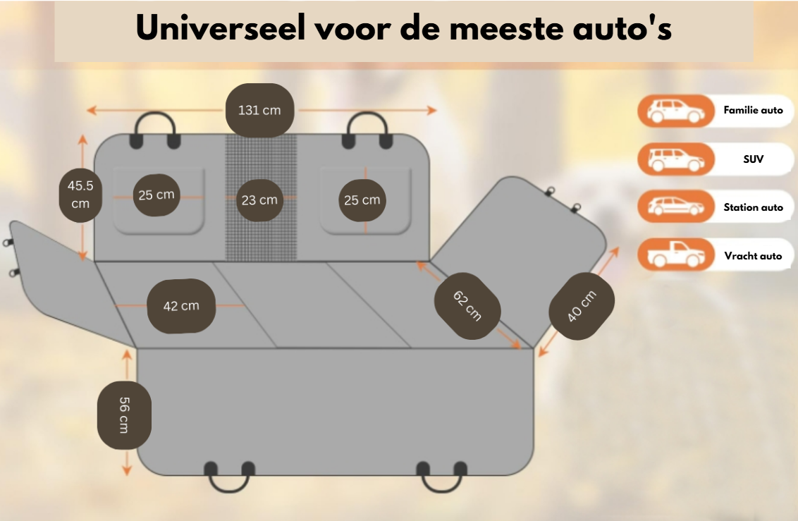 Dierenbuddy™ - Autostoelhoes met harde bodem
